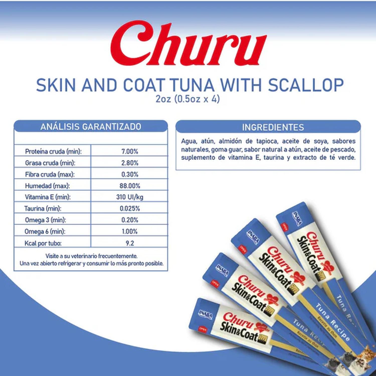 Inaba Churu Skin & Coat Atún Snack Premio Cremoso para Gatos | G.Valkyria - imagen 5