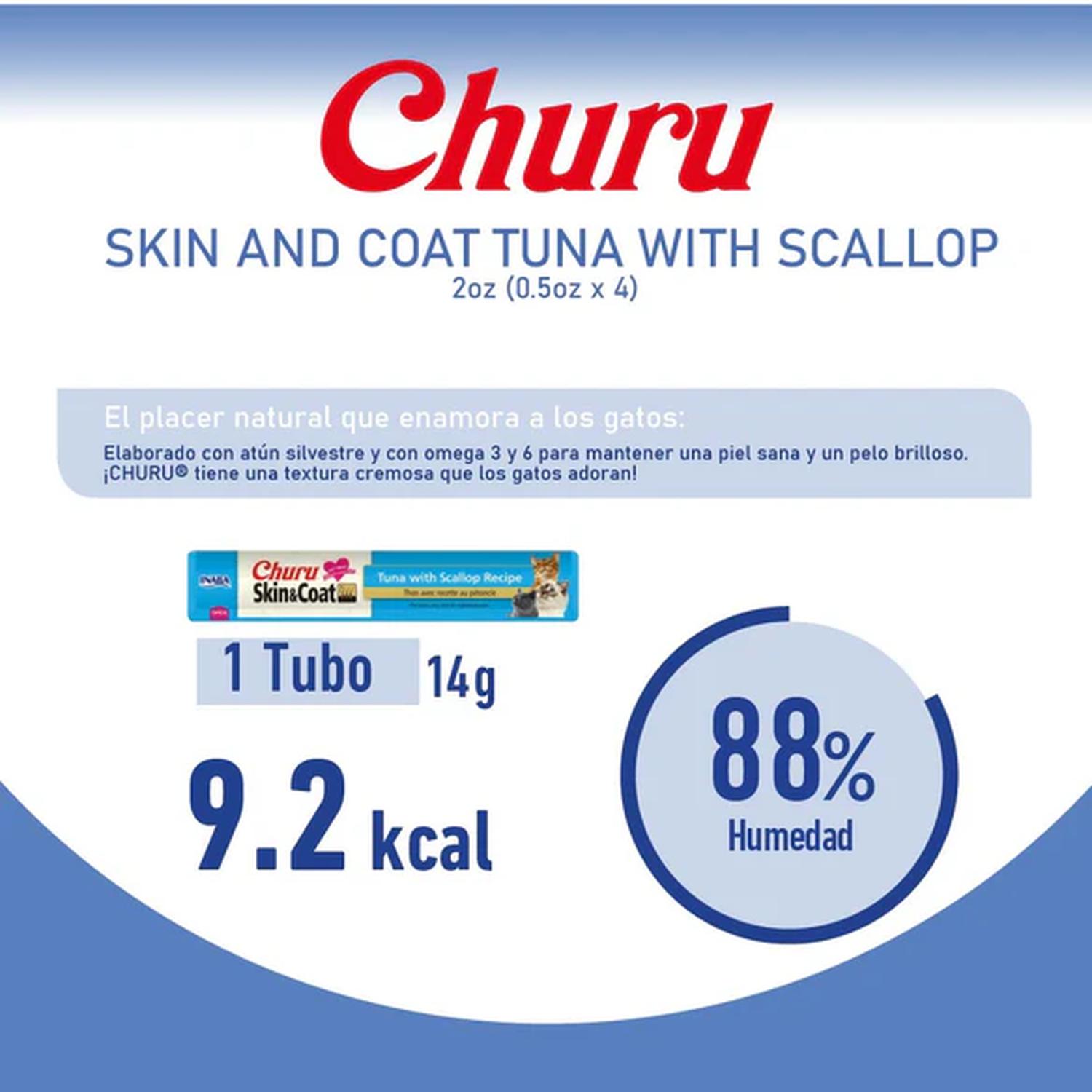 Inaba Churu Skin&Coat Atún Vieira Premio Cremoso para Gatos | G.Valkyria - imagen 4