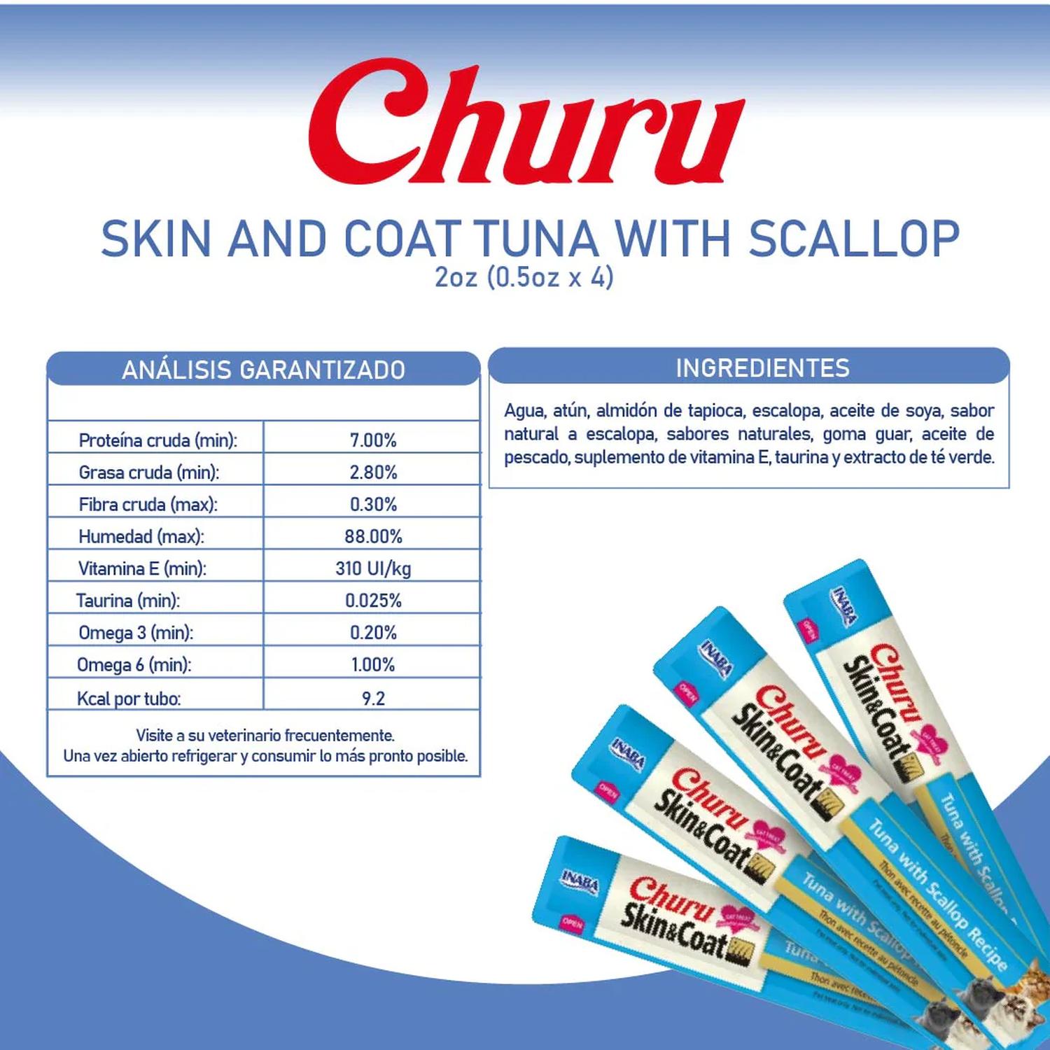 Inaba Churu Skin&Coat Atún Vieira Premio Cremoso para Gatos | G.Valkyria - imagen 5