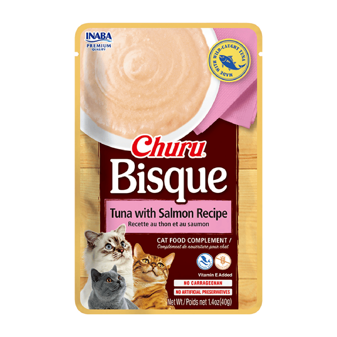 Churu Inaba premio para gatos Bisque Tuna/Salmon 1 sobre 40g | G.Valkyria - imagen 1