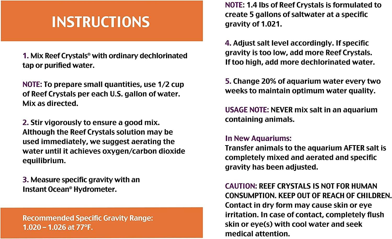 Instant Ocean Sal marina Reef Crystals 189.3 litros arrecife
