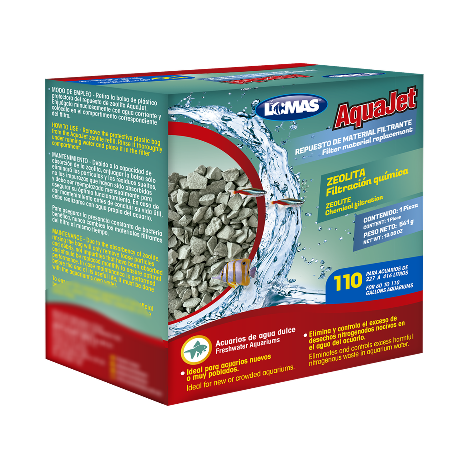 LOMAS repuesto zeolita filtro cascada Aquajet Aquaclear 110