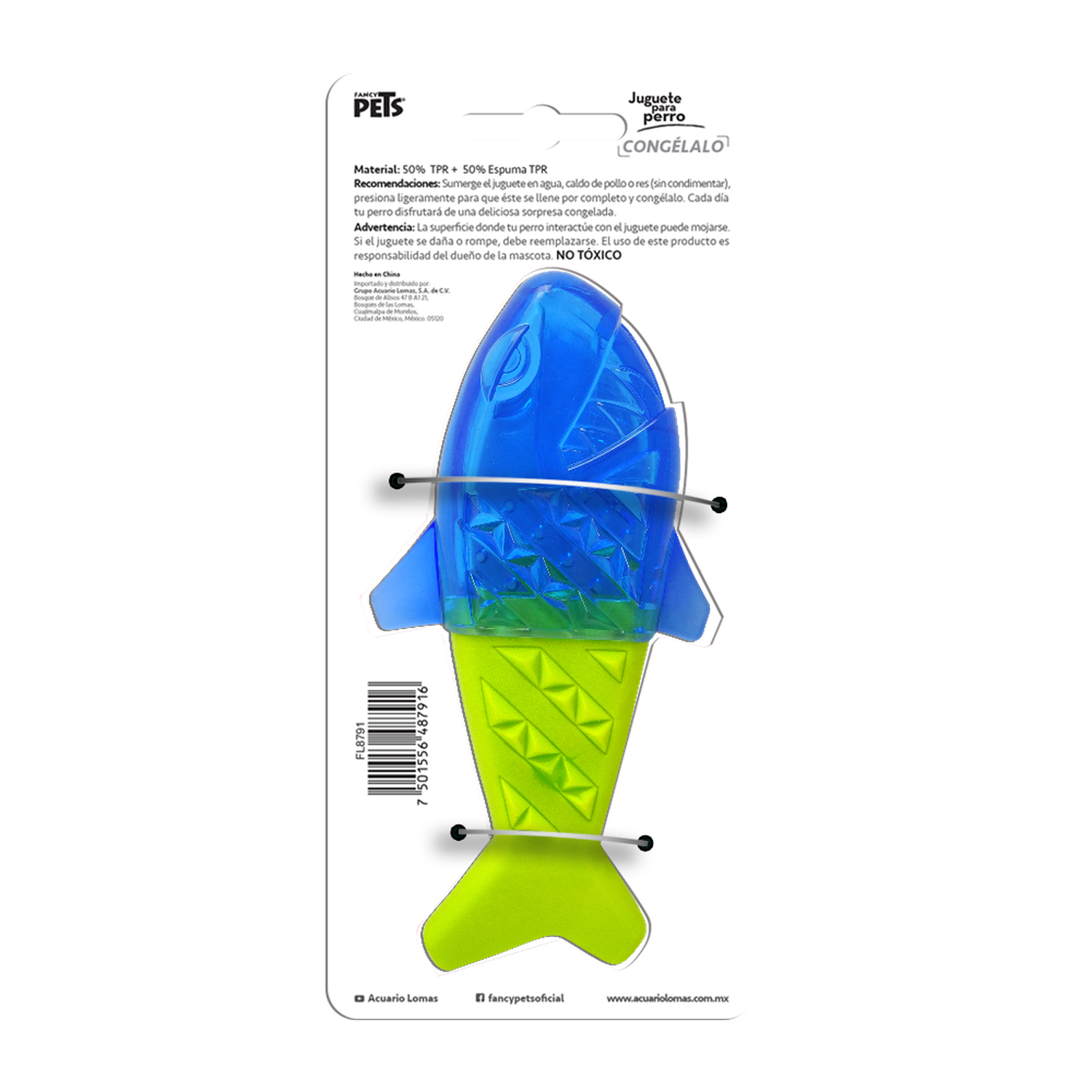 Juguete refrescante perro clima caliente congelable pez cool