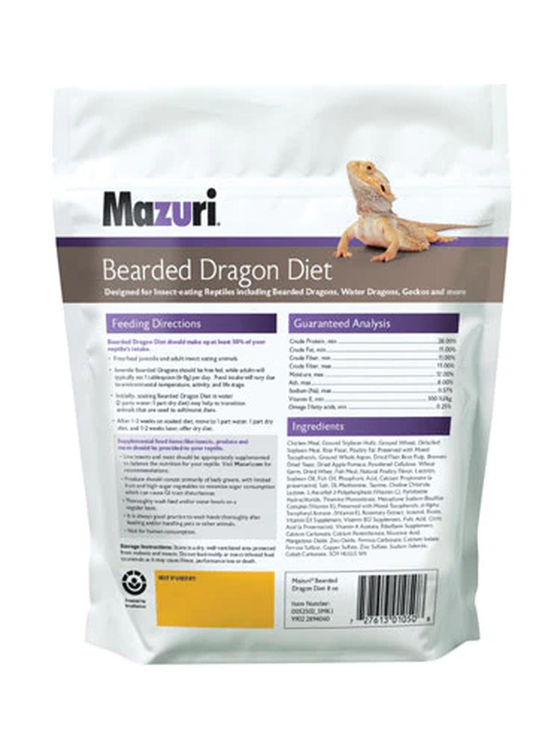 Alimento Mazuri dieta para dragón barbado pogona 500 g
