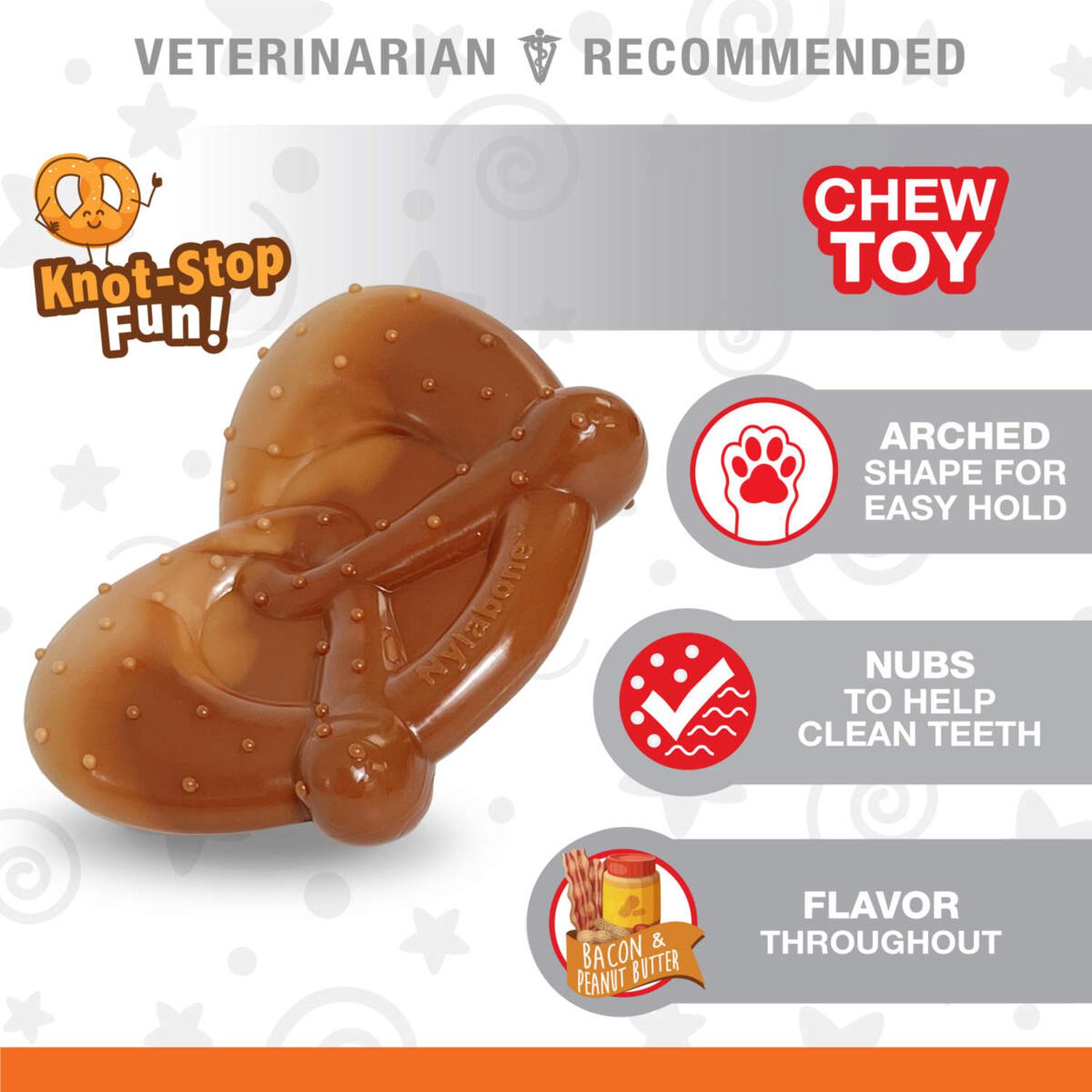 Juguete Nylabone perro Power Chew Pretzel Tocino Maní 11kg extreme