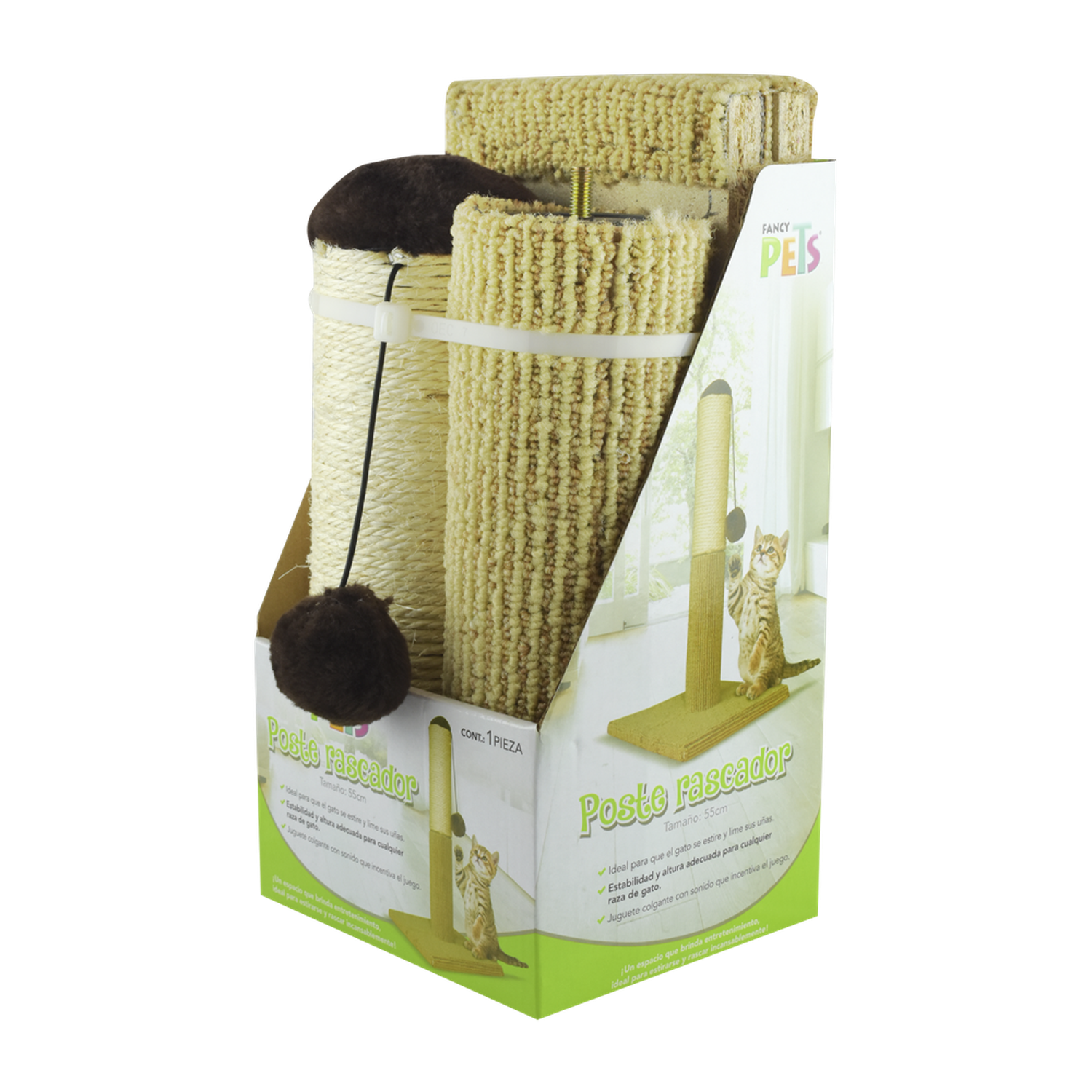 Fancy Pets Poste Rascador Para Gato De 55 Cm fibra de yute