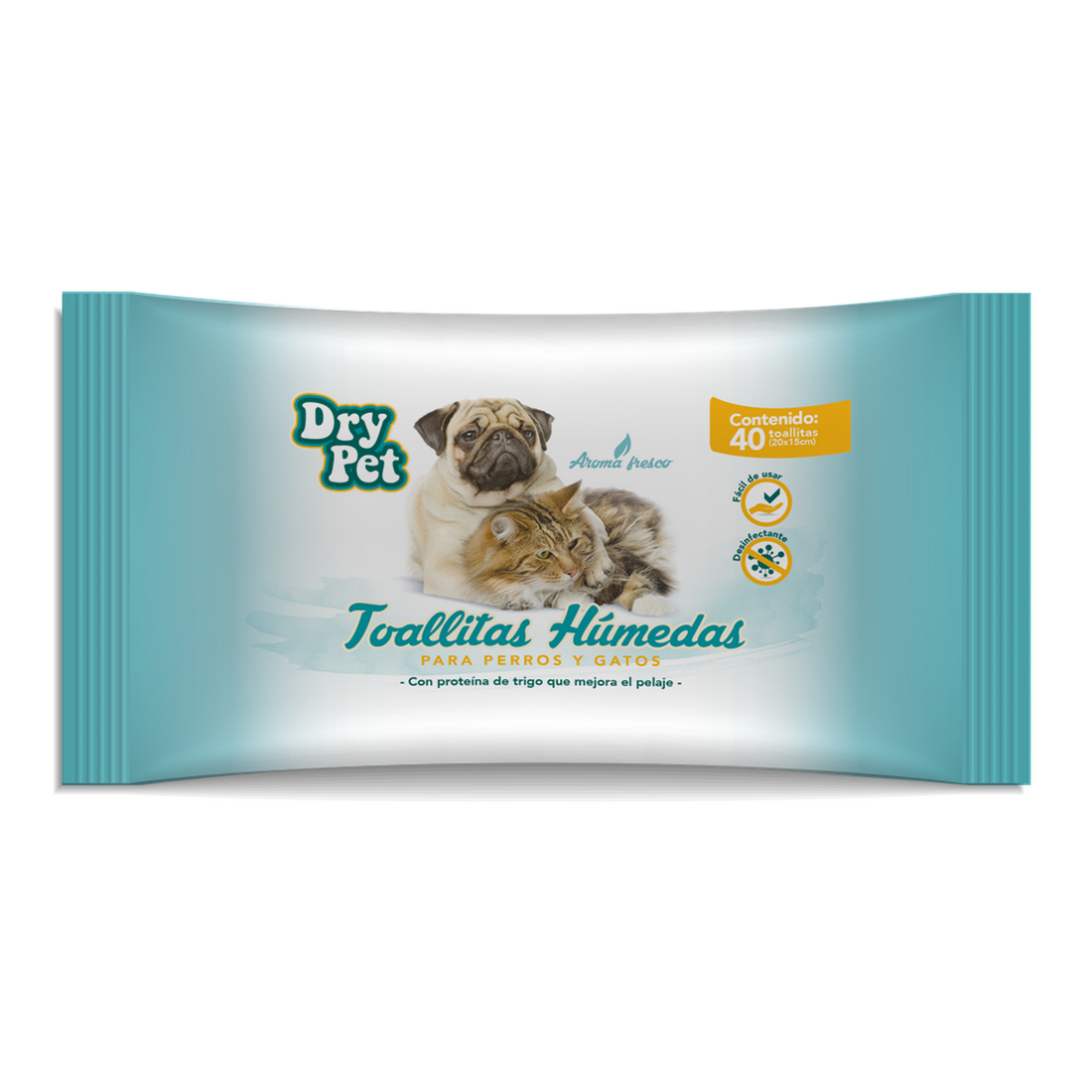 Dry Pet 40 toallitas humedas después del baño perro y gato | G.Valkyria - imagen 1