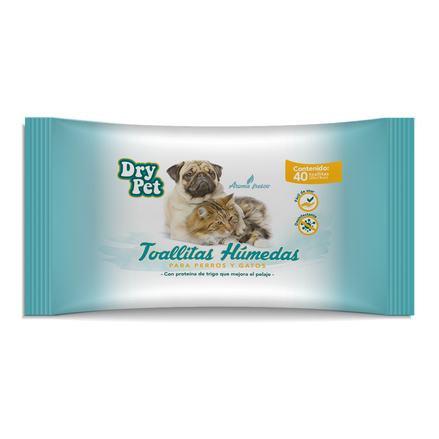 Dry Pet 40 toallitas humedas después del baño perro y gato | G.Valkyria - imagen 1