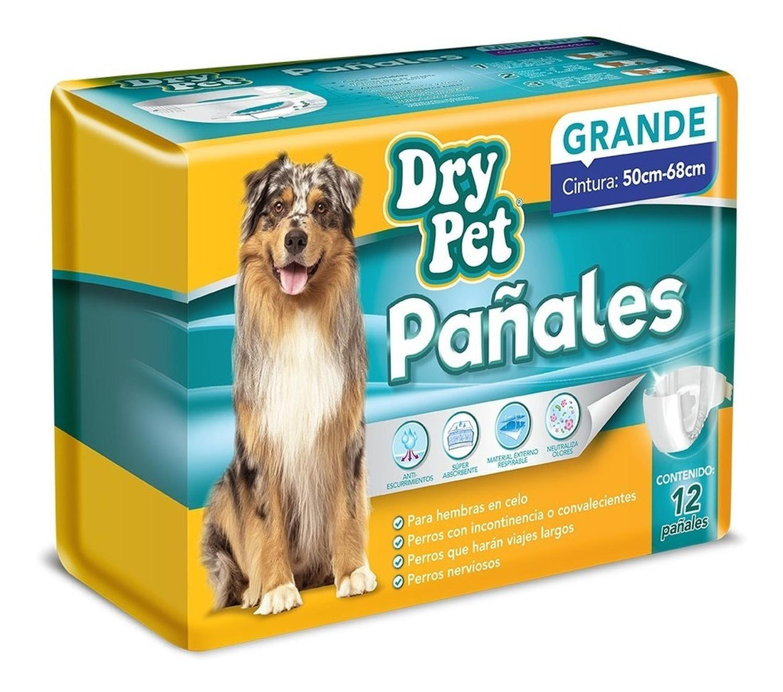 Dry Pet Pañales Para Perro Tamaño Grande De 12 Pzas | G.Valkyria - imagen 1