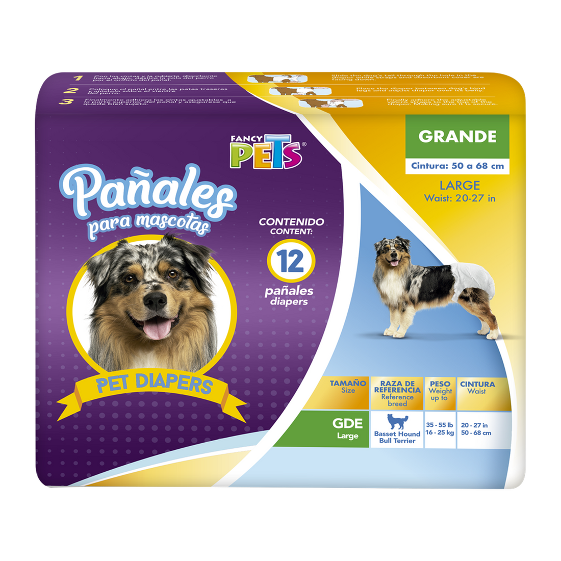 Dry Pet Pañales Para Perro Tamaño Grande De 12 Pzas | G.Valkyria - imagen 1