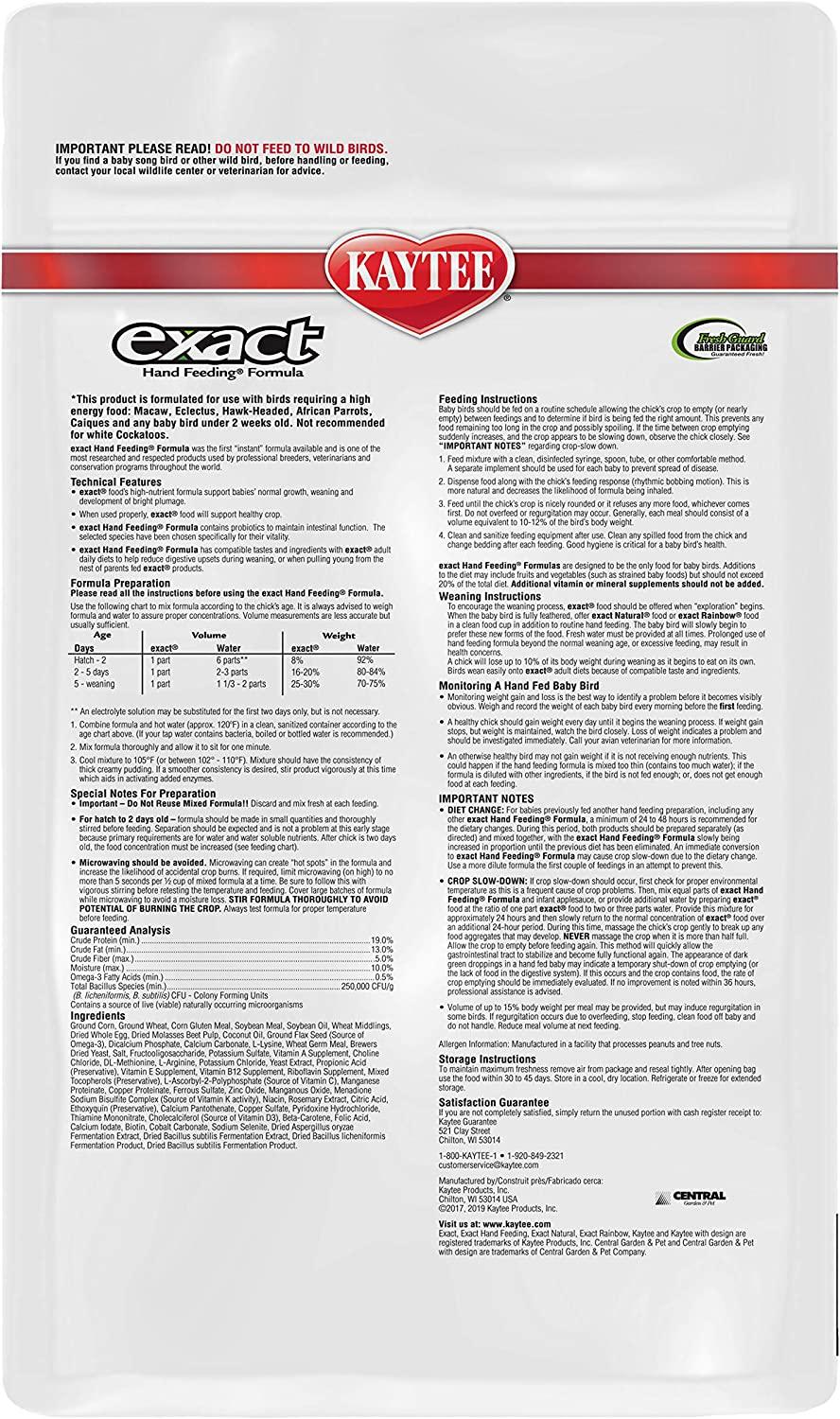 Papilla premium Kaytee Exact polluelos de guacamaya 2.26 kg