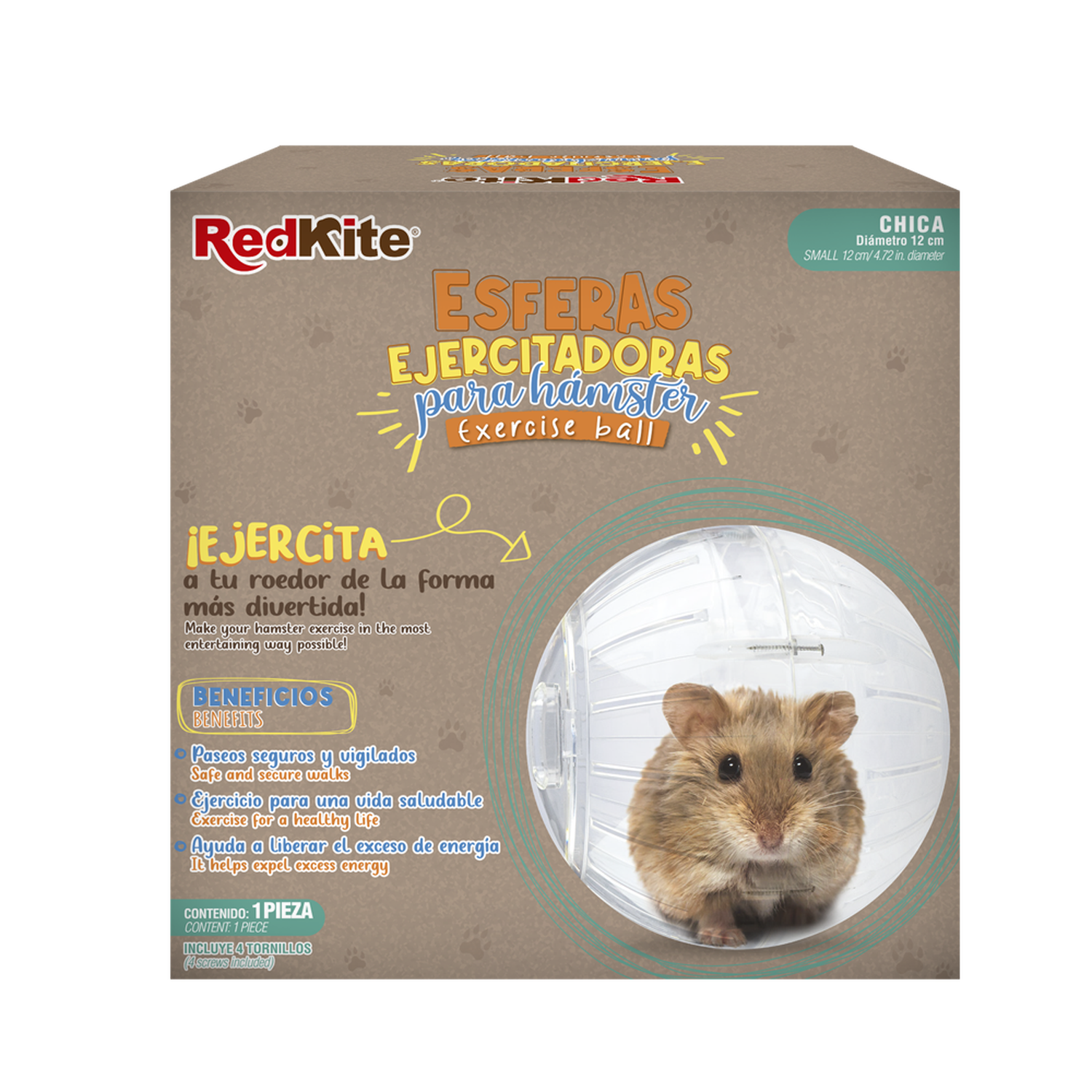 Rueda o esfera ejercitadora para hamsters tamaño chico 12x12x12