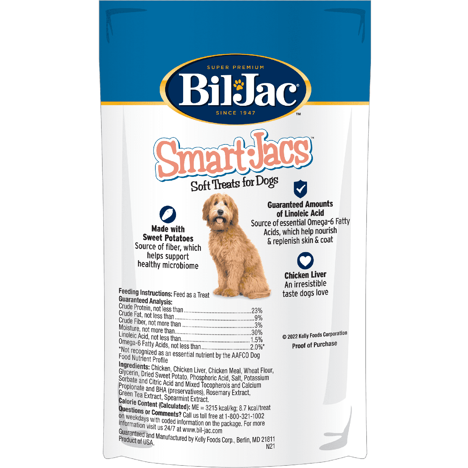 Bil-Jac premios para perros suaves Smart-Jacs skin & coat 113 grs