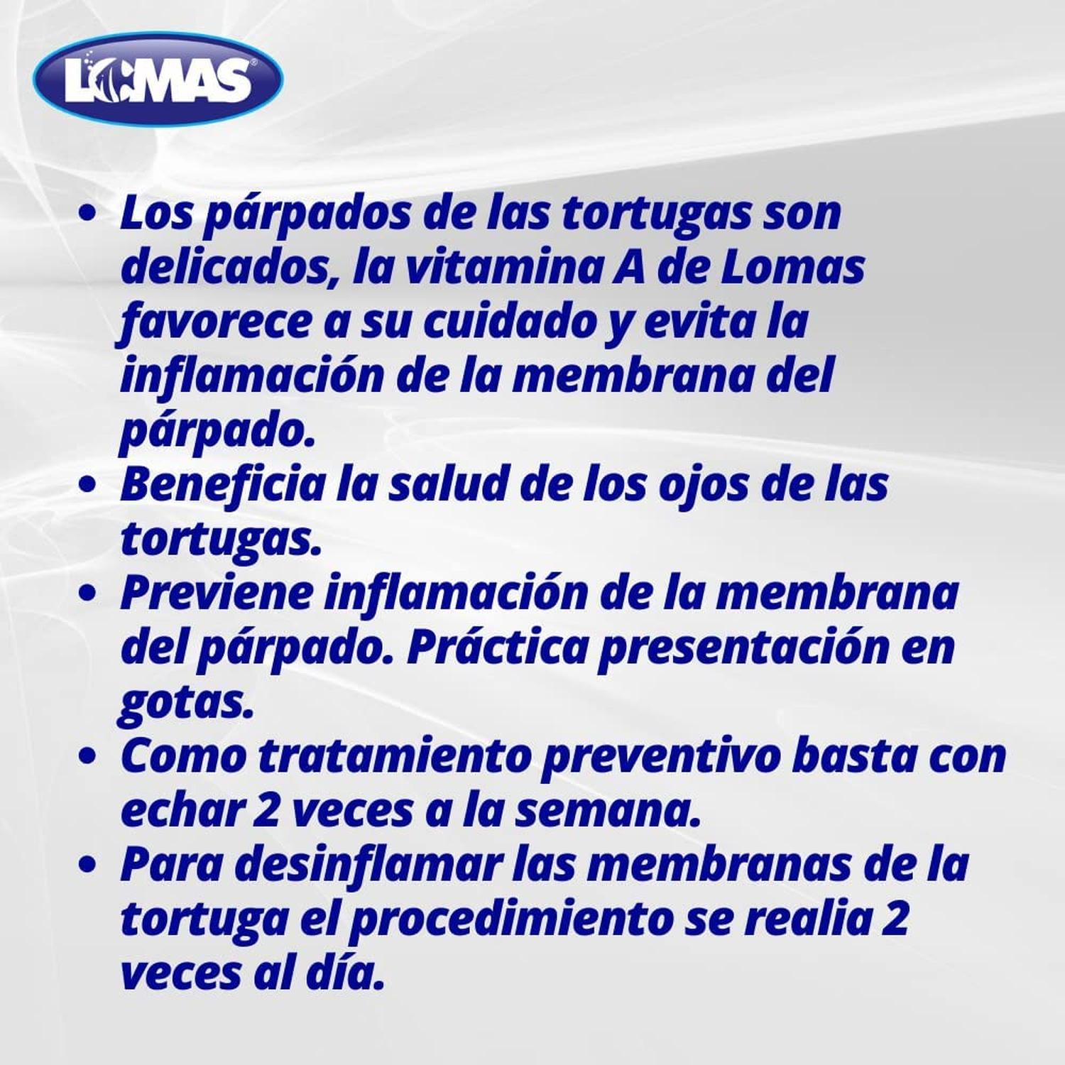 LOMAS Tratamiento Vitamina A Para Tortugas De 120 Ml/ 4 Oz.