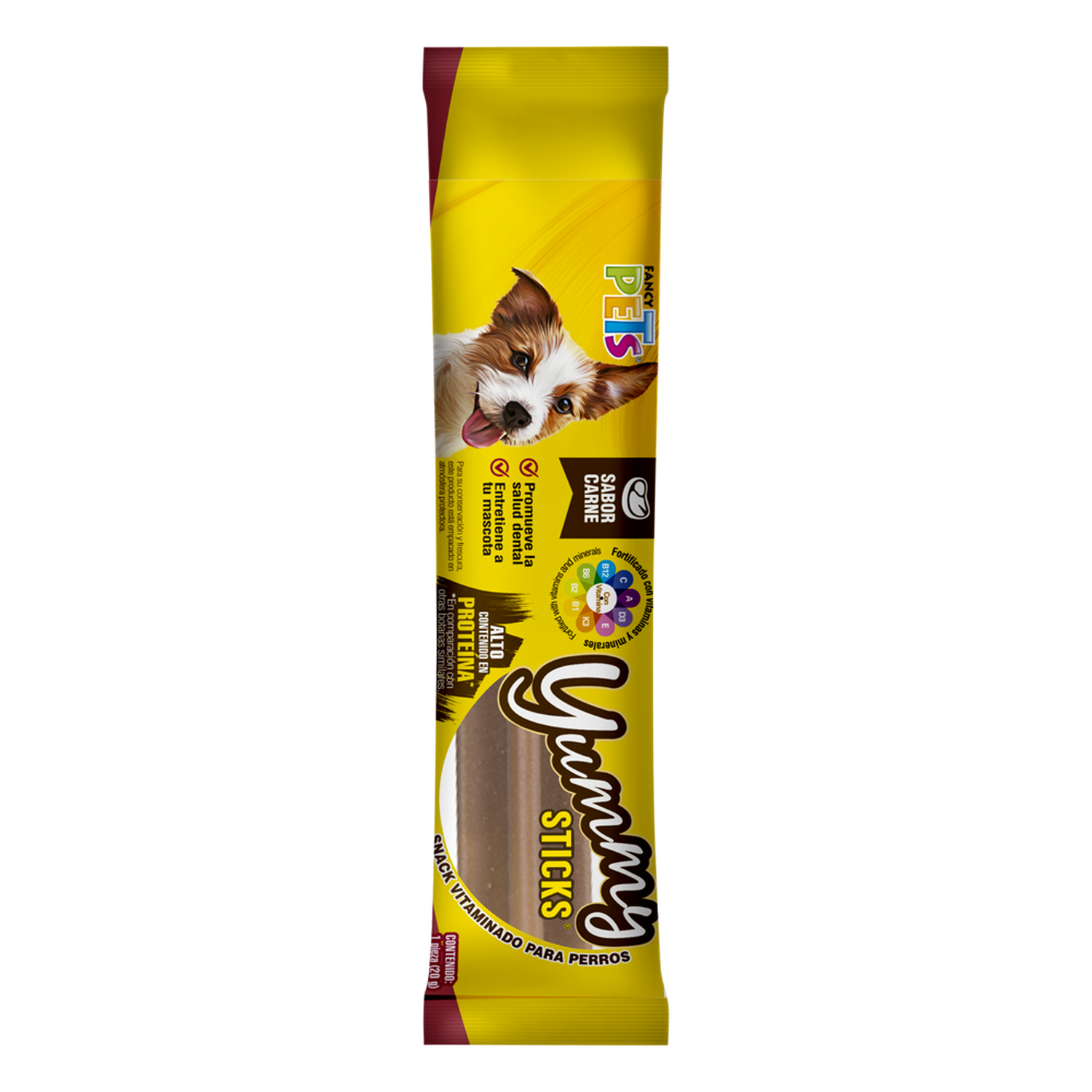 Fancy Pets premio para perro Yummy Sticks Carne 1 Pza 20 grs