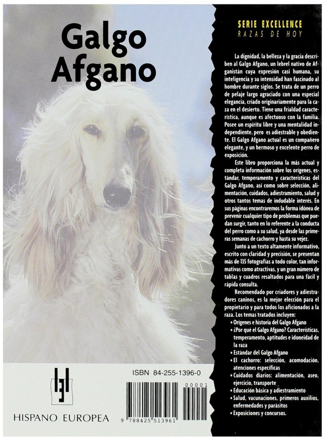 Libro De Raza Excellence Tapa Dura Galgo Afgano de Editorial Hispano Europea | G.Valkyria - imagen 1