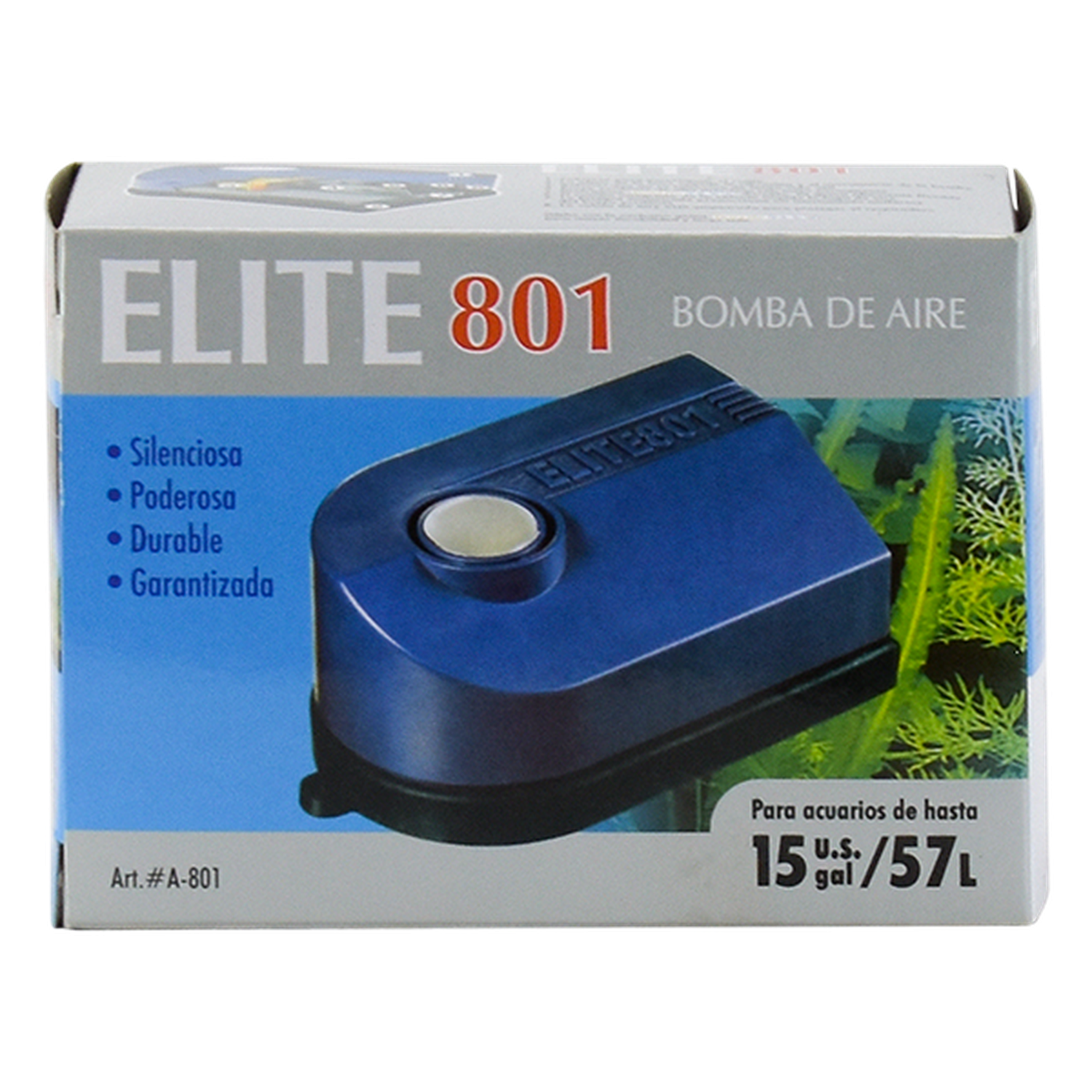 Elite bomba de aire oxigenadora para acuario 801 15 gal-57L | G.Valkyria - imagen 1