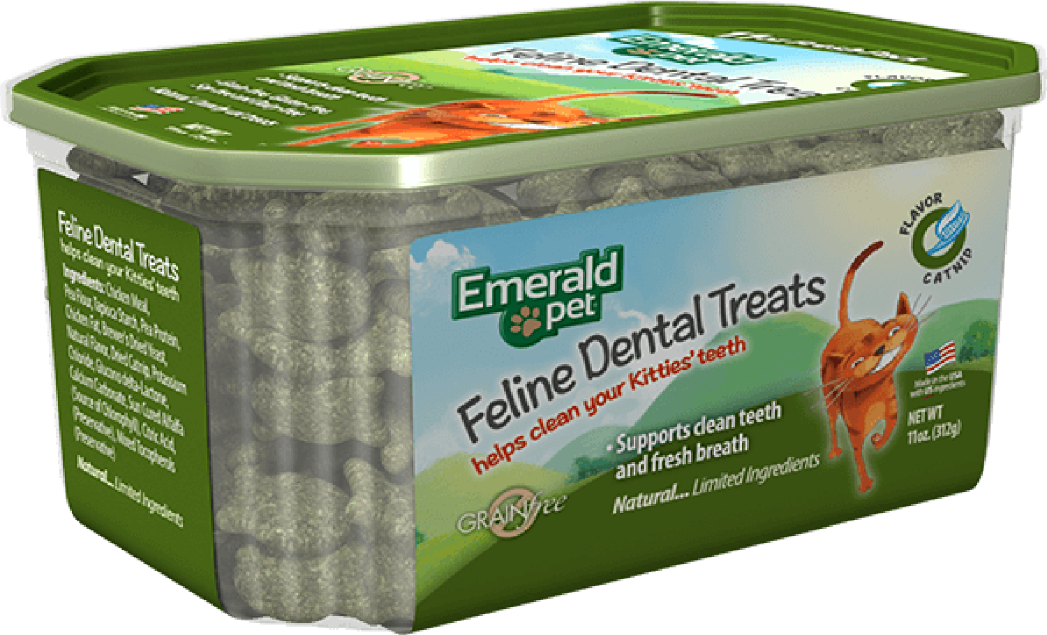 Premio dental gatos Emerald Pet SmartN'Tasty catnip 312grs | G.Valkyria - imagen 2