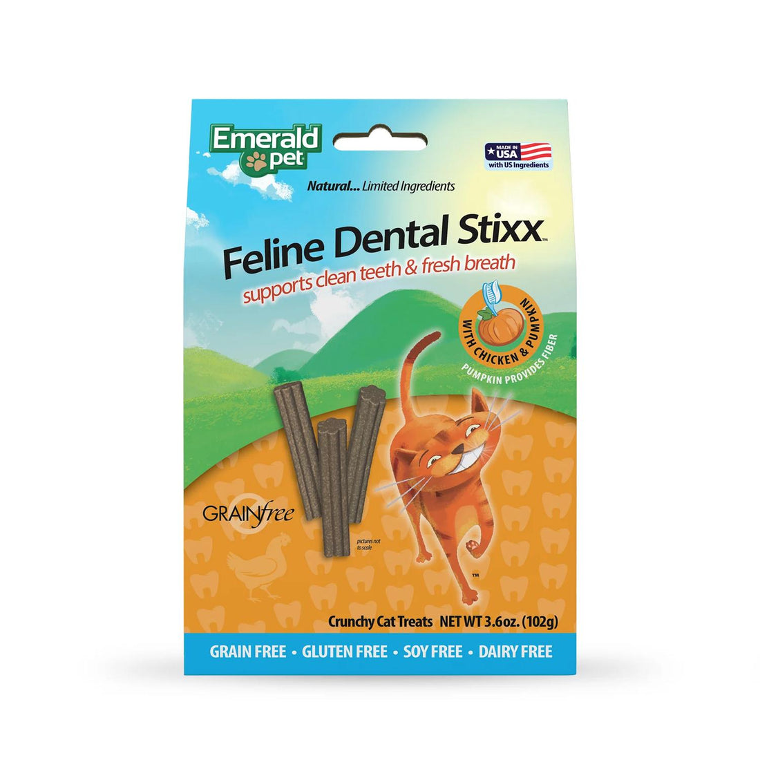 Premio dental para gatos Emerald Pet Dental Stixx pollo 102g | G.Valkyria - imagen 1