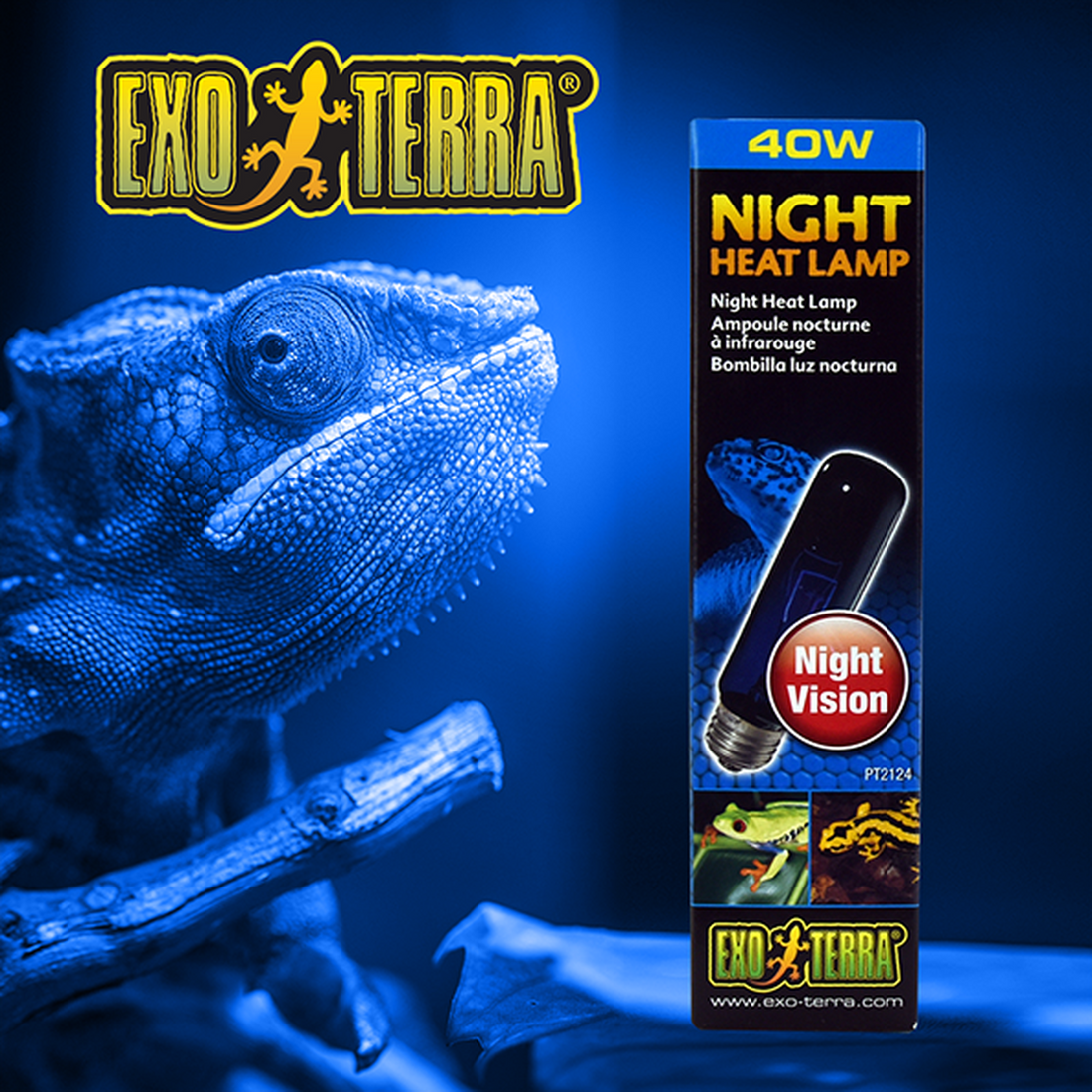 Exo Terra foco para terrario reptiles Night Glo Noche 40w de Exo-Terra | G.Valkyria - imagen 1