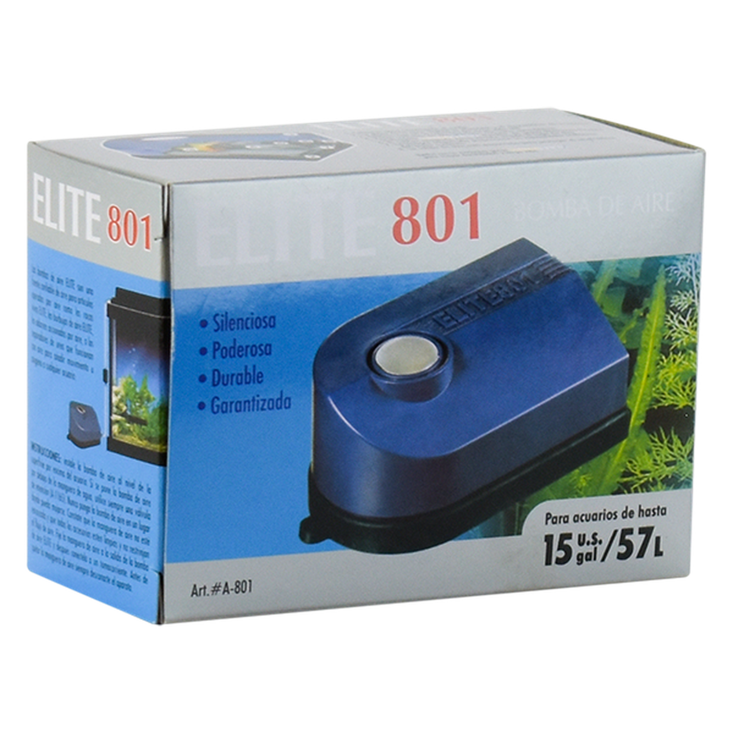 Elite bomba de aire oxigenadora para acuario 801 15 gal-57L