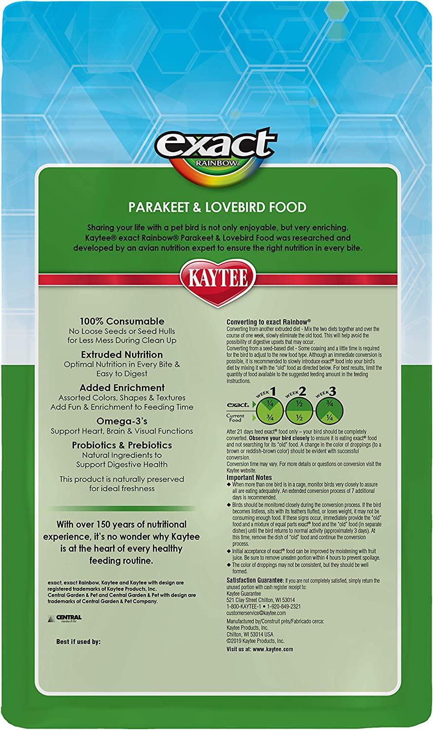 Premium Food Kaytee Exact Rainbow Australian Parakeet 907g