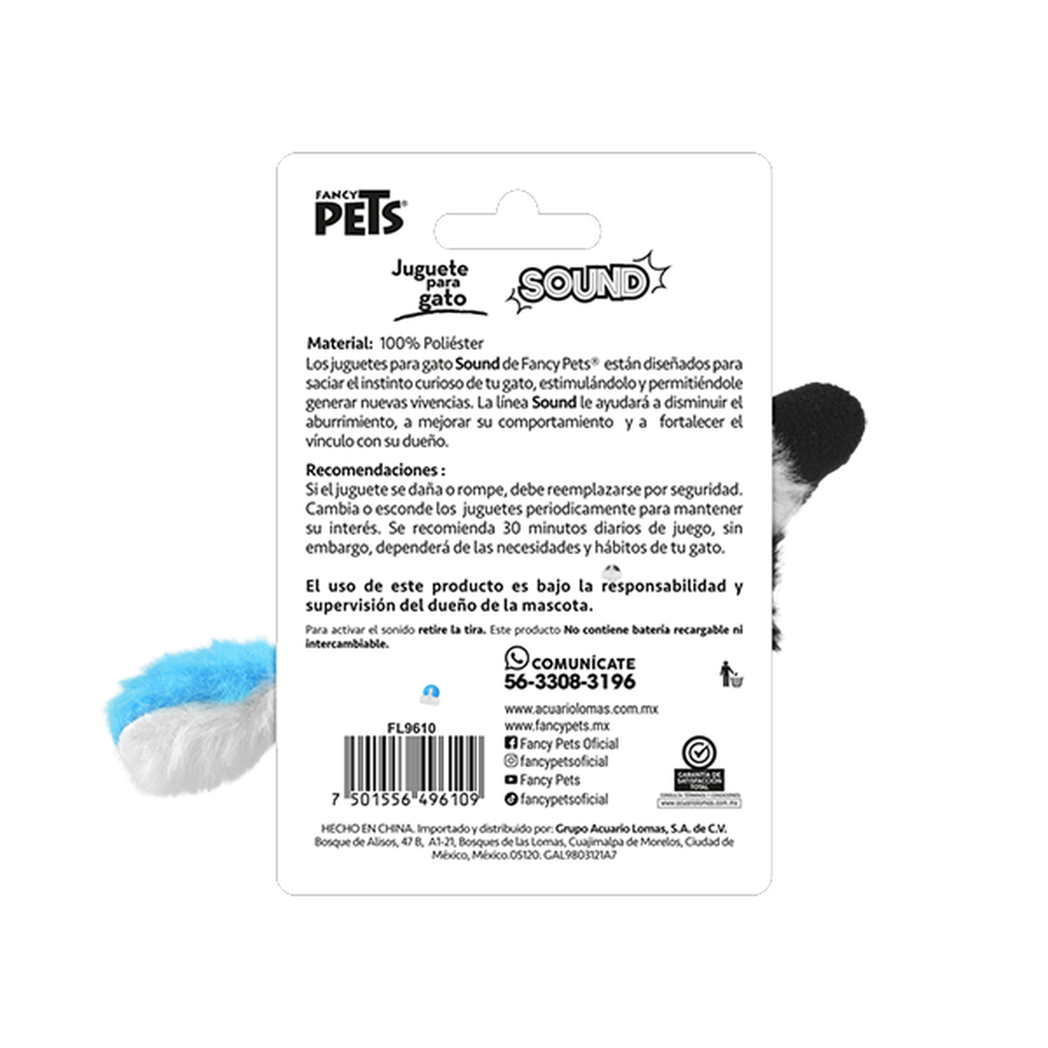 Fancy Pets Cat Toy Sound with Catnip Blue Chara
