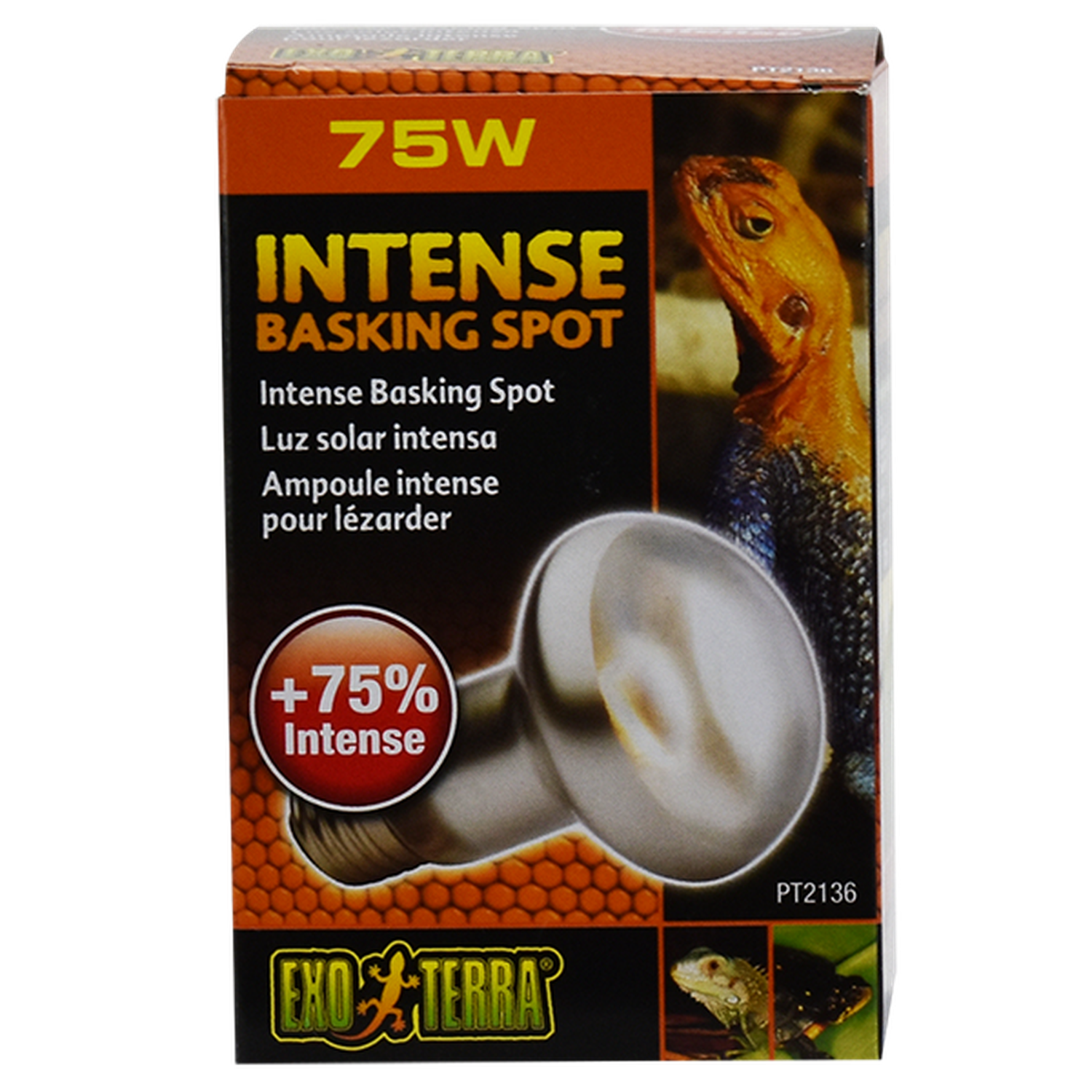 Exo Terra foco para terrario reptiles Sun Glo Tight Beam 75w
