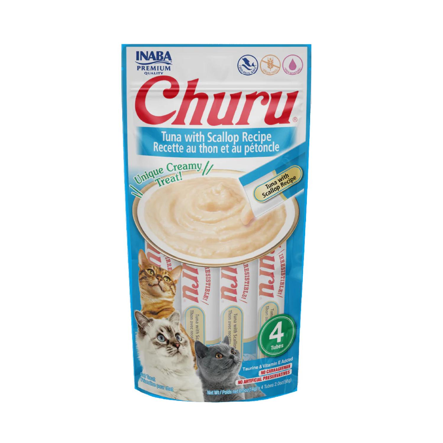 Inaba Churu Atún/Vieira Snack Premio para Gatos 24 tubos