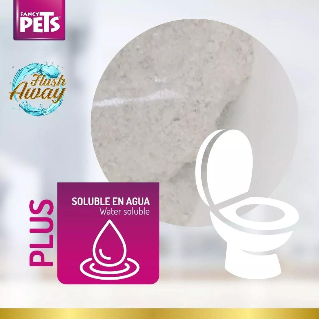 Fancy Pets arena para gato areneros Flush Away 4kg inodoro | G.Valkyria - imagen 1