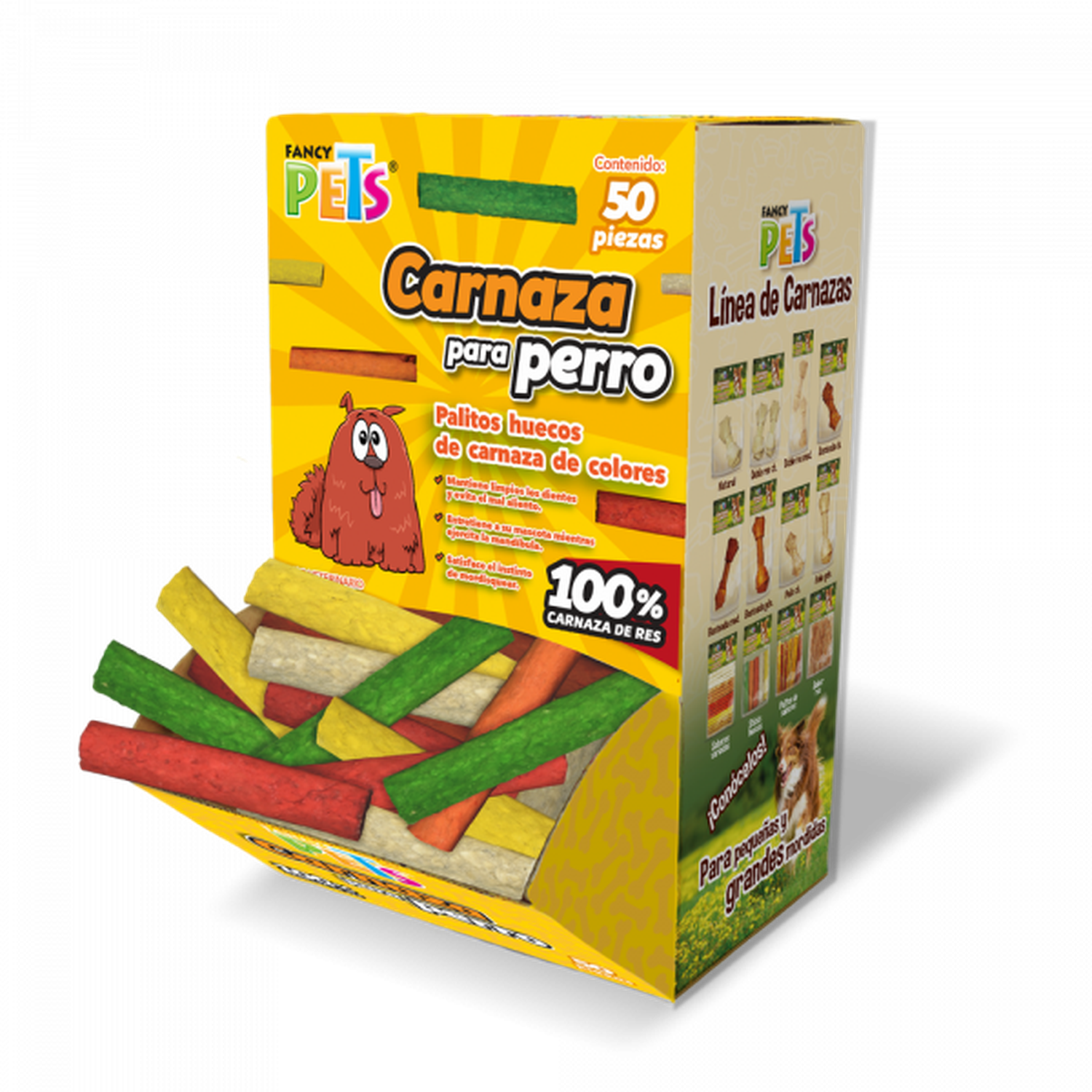 Fancy Pets Carnaza para perro palitos huecos caja 50 pzas | G.Valkyria - imagen 1