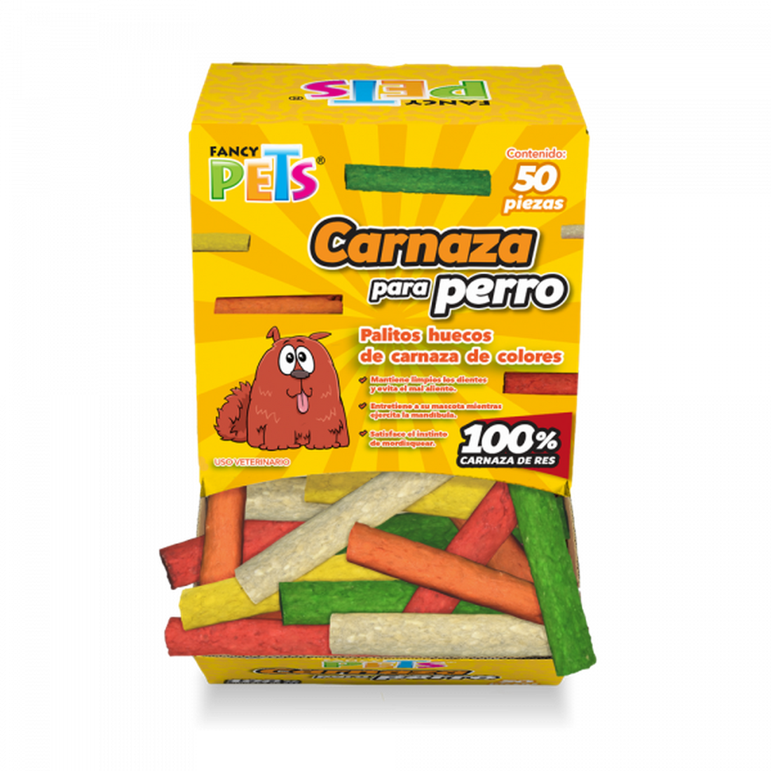 Fancy Pets Carnaza para perro palitos huecos caja 50 pzas | G.Valkyria - imagen 1