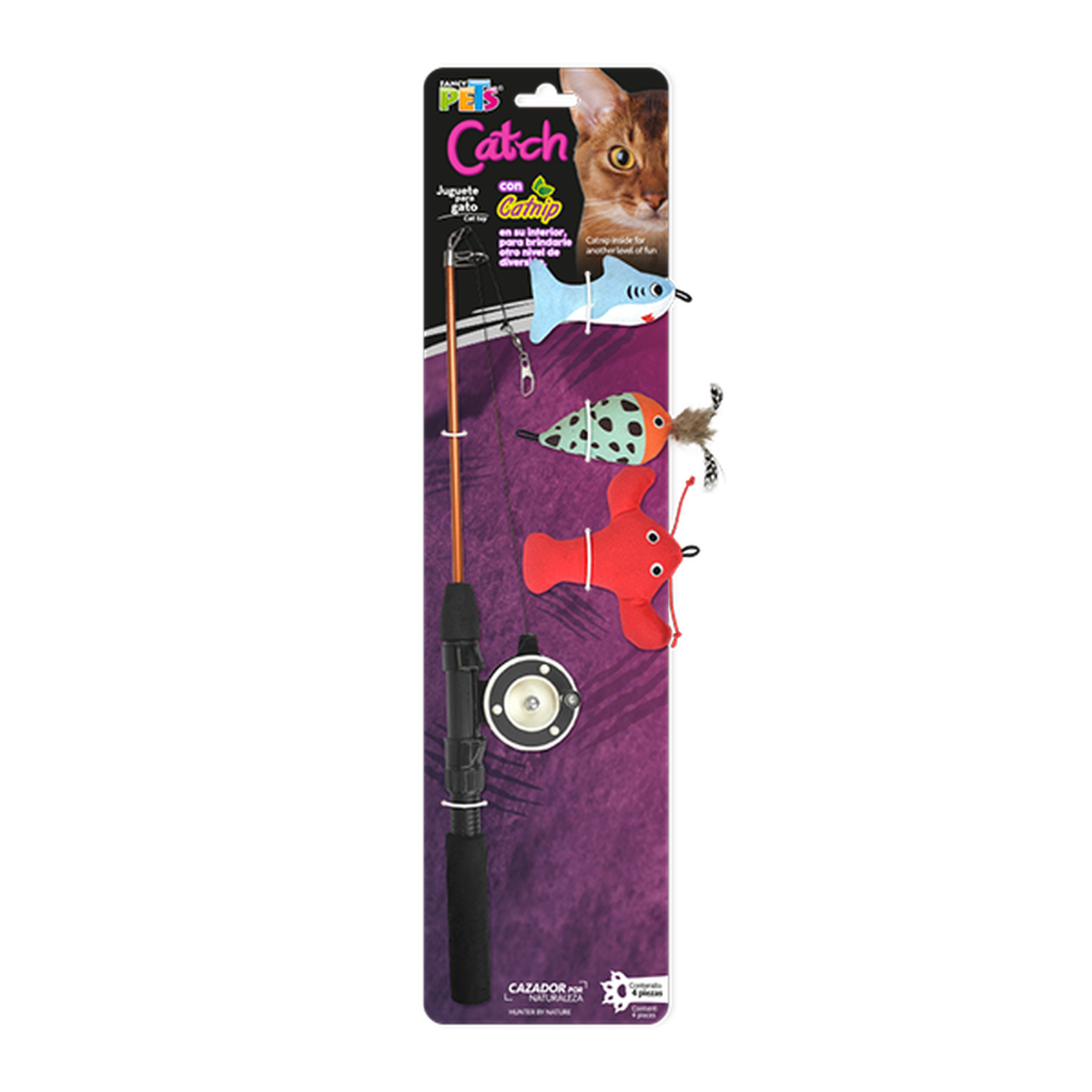 Fancy Pets Catch Juguete para gato catnip varita pesca 3 pzs | G.Valkyria - imagen 1