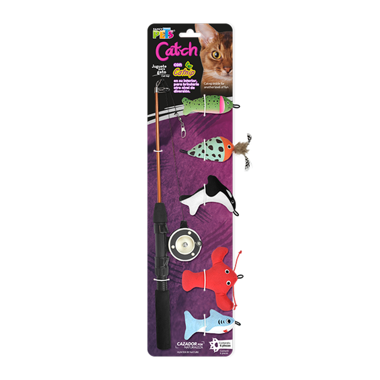 Fancy Pets Catch Juguete para gato catnip varita pesca 5 pzs | G.Valkyria - imagen 1