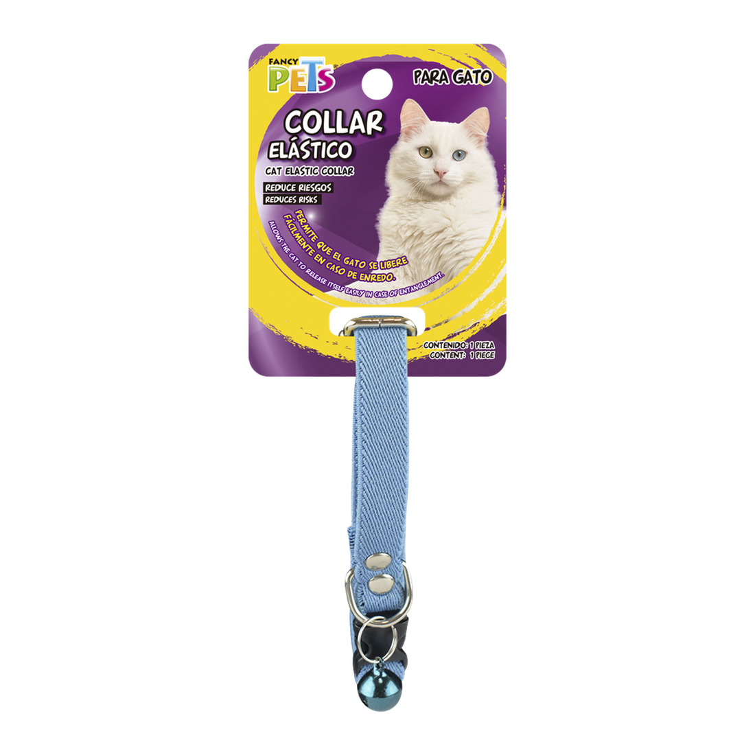 Collar para gatos con cascabel elástico expandible 25 cms de Fancy Pets | G.Valkyria - imagen 1