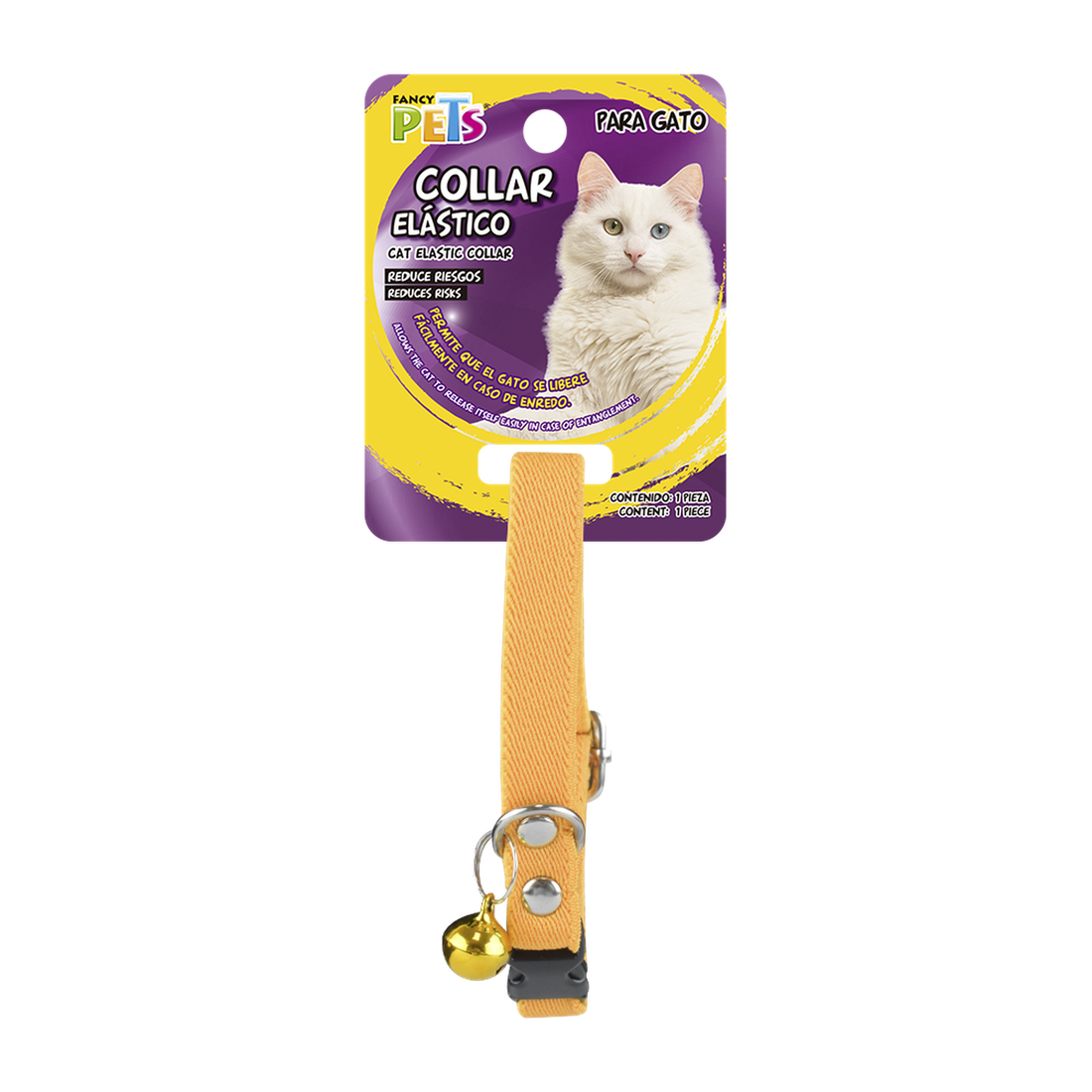 Collar para gatos con cascabel elástico expandible 25 cms de Fancy Pets | G.Valkyria - imagen 1