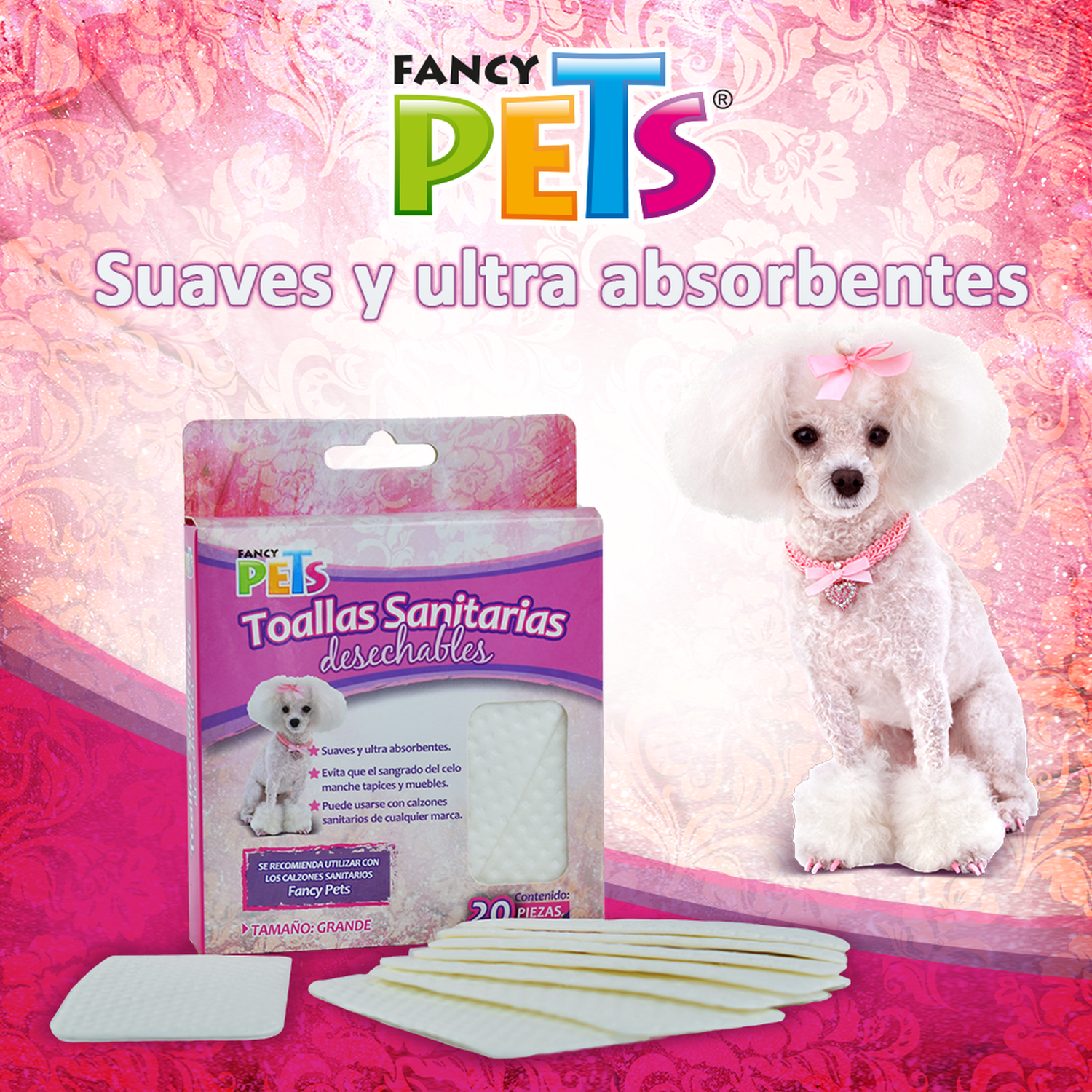 Combo Calzon + toallitas sanitarias gde para perrita en celo de Fancy Pets | G.Valkyria - imagen 7