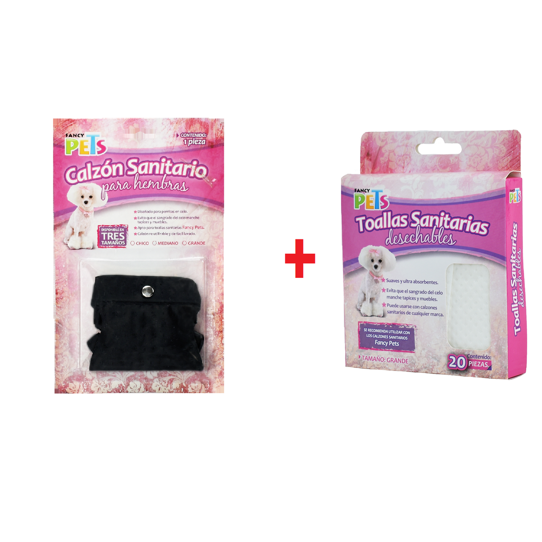 Combo Calzon + toallitas sanitarias med para perrita en celo de Fancy Pets | G.Valkyria - imagen 1