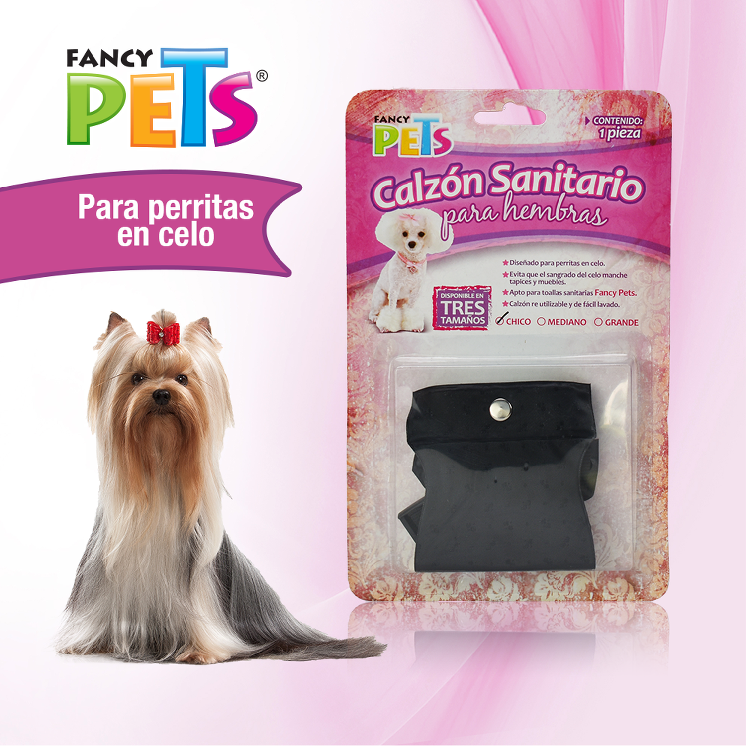 Combo Calzon + toallitas sanitarias med para perrita en celo de Fancy Pets | G.Valkyria - imagen 4
