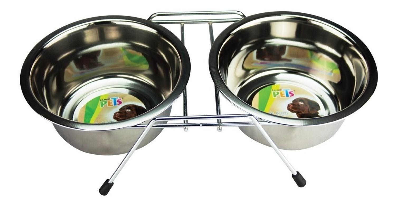 Fancy Pets Comedero Doble Con 2 Platos 946 Ml para perros | G.Valkyria - imagen 1
