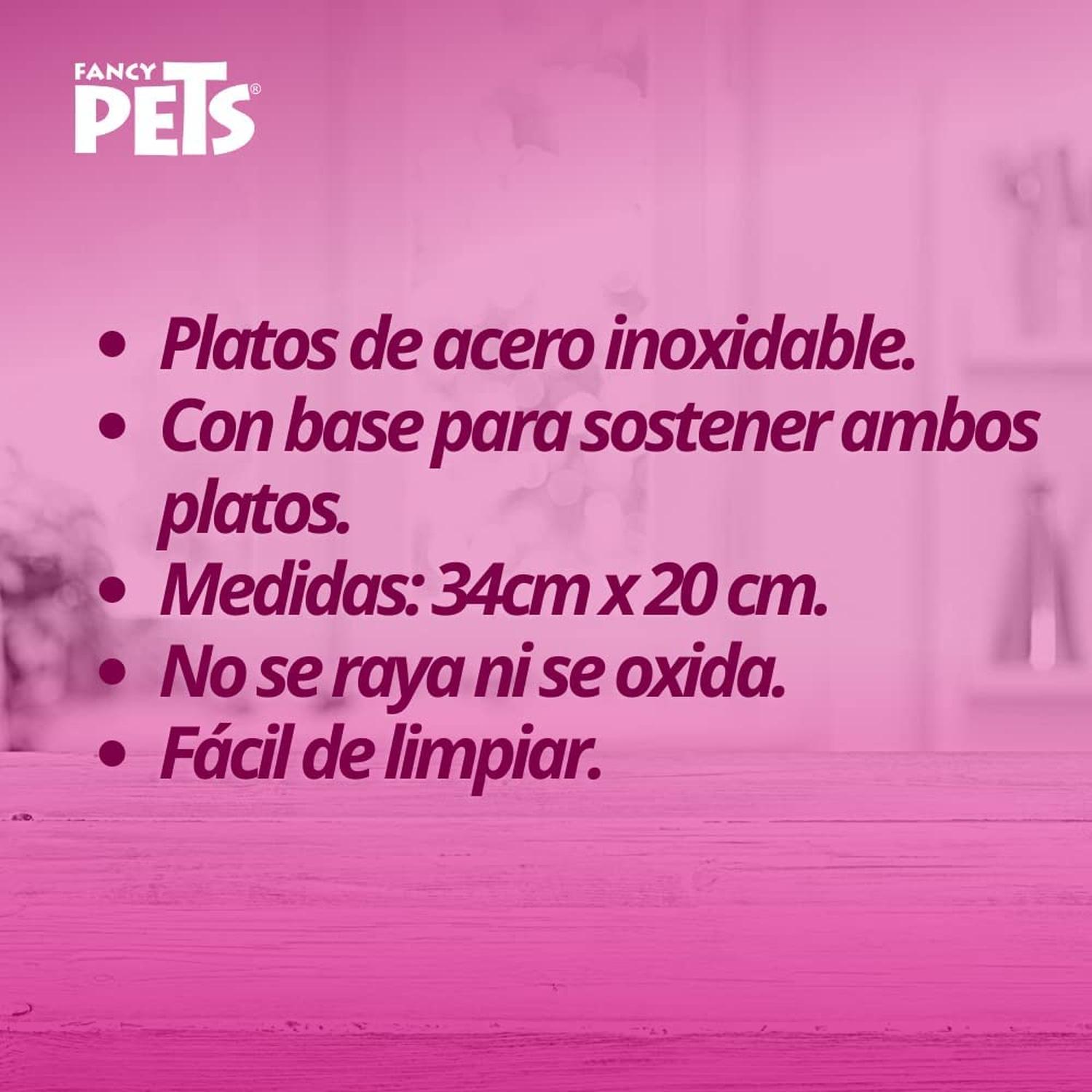 Fancy Pets Comedero Doble Con 2 Platos 946 Ml para perros | G.Valkyria - imagen 4