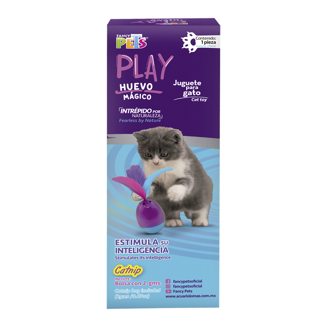 Fancy Pets Juguete gato interactivo Huevo Mágico con Catnip | G.Valkyria - imagen 1