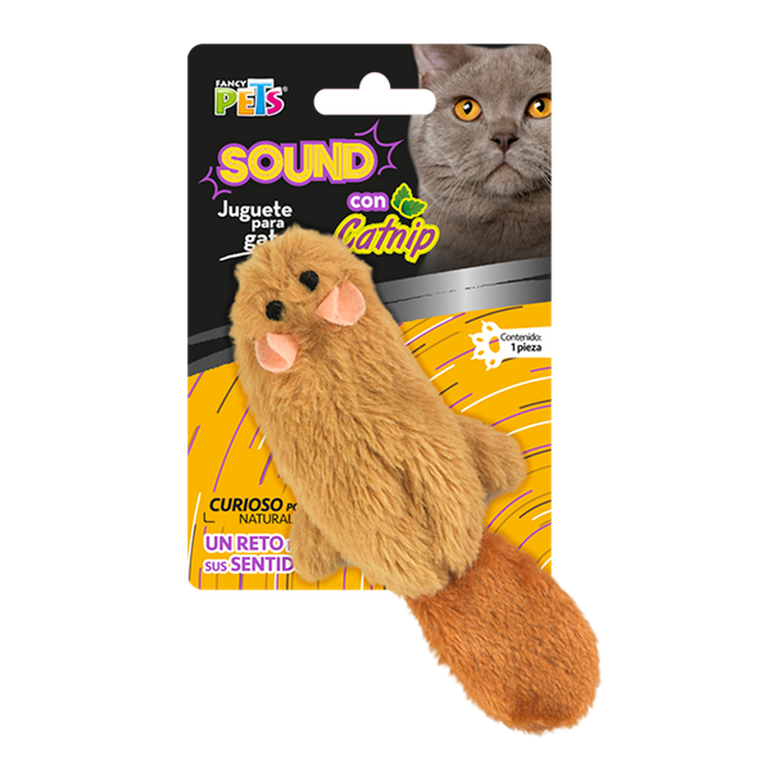 Fancy Pets juguete gato skin sound con catnip skin ardilla | G.Valkyria - imagen 1