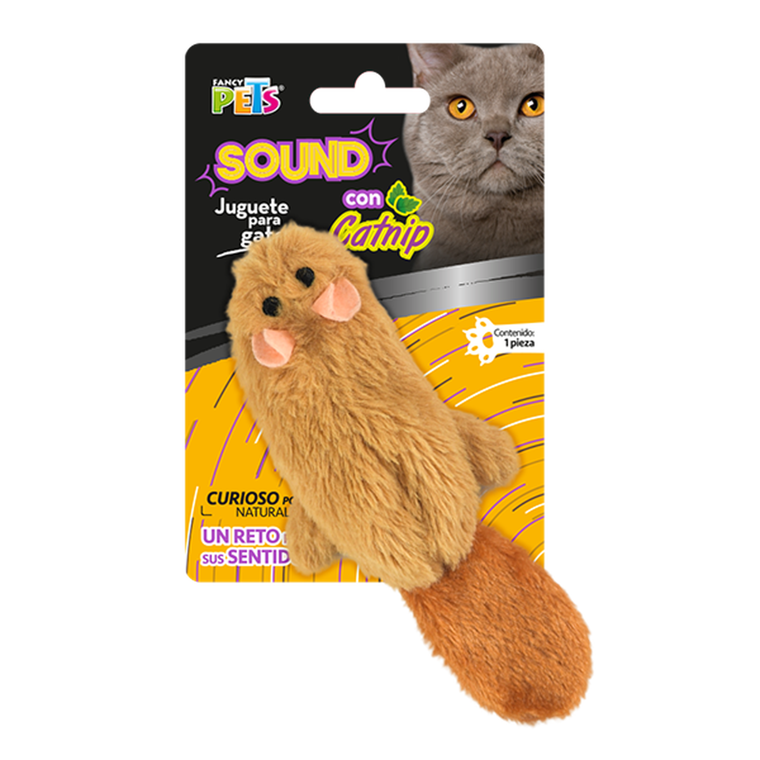 Fancy Pets juguete gato skin sound con catnip skin ardilla | G.Valkyria - imagen 1