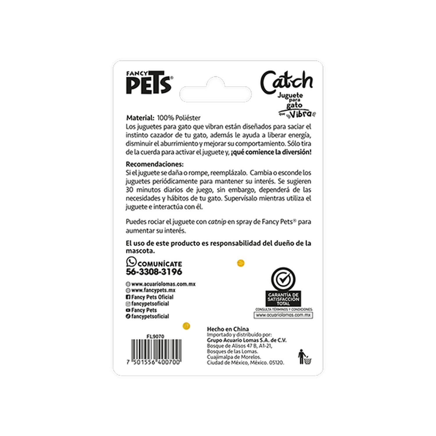 Fancy Pets juguete para gato Catch pollo con vibración | G.Valkyria - imagen 3
