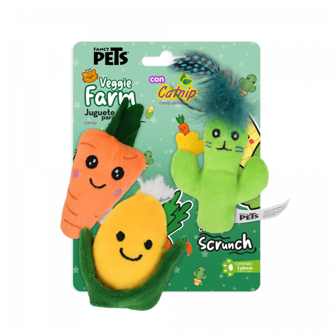 Fancy Pets juguete para gato con catnip peluche scrunch veggie | G.Valkyria - imagen 1