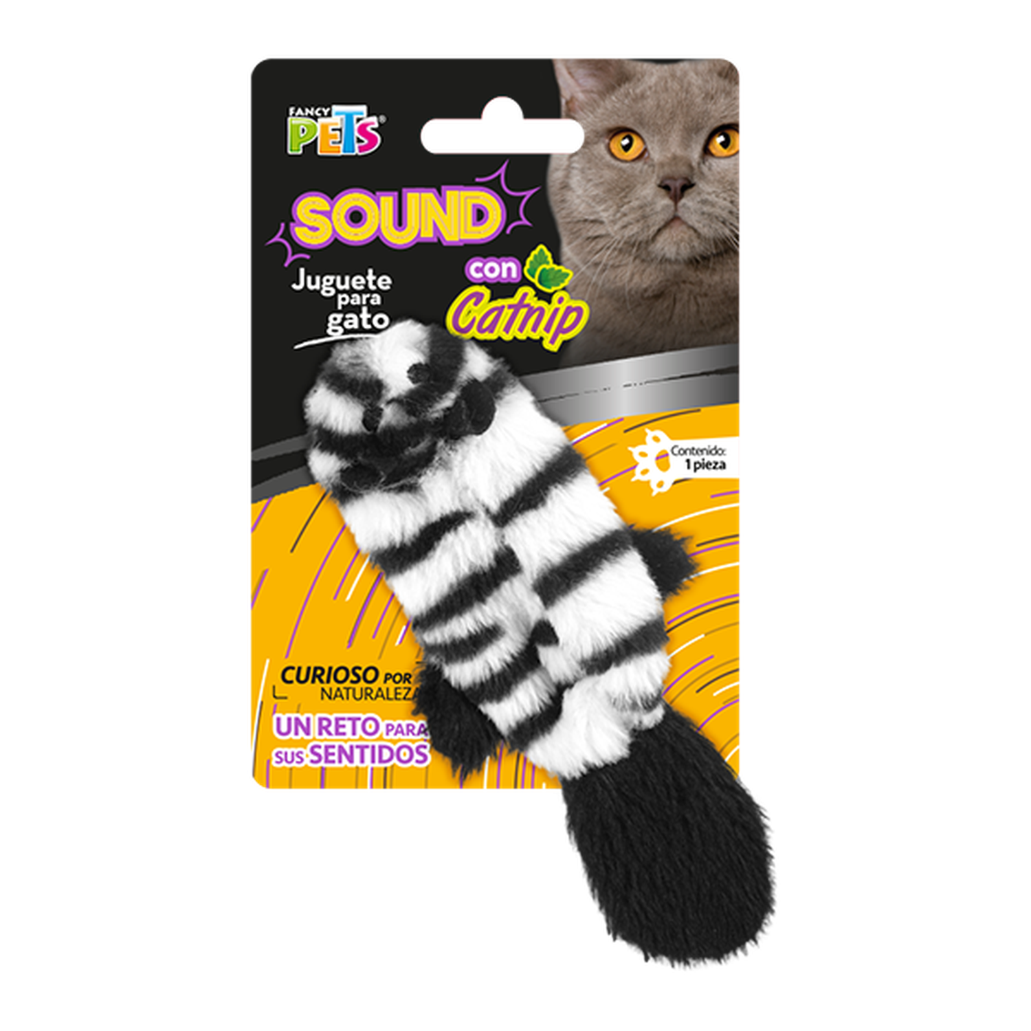 Fancy Pets juguete para gato skin sound con catnip skin cebra | G.Valkyria - imagen 1