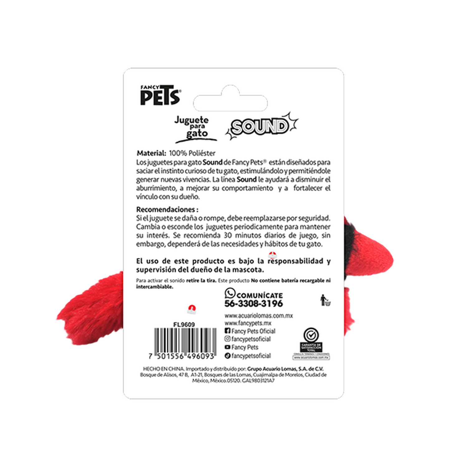 Fancy Pets juguete para gato sound con catnip cardenal rojo | G.Valkyria - imagen 4