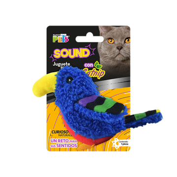Fancy Pets juguete para gato sound con catnip loro azul | G.Valkyria - imagen 1