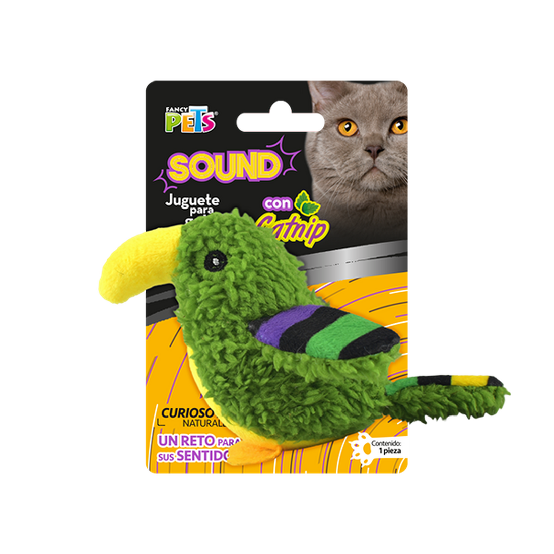 Fancy Pets juguete para gato sound con catnip loro verde | G.Valkyria - imagen 1
